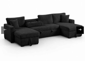 10 Ft WIDE CLOUD SECTIONAL WITH BED INSIDE. STORAGE AND CHARGING PORTS IN ARMREST $1099!