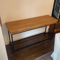 Restoration Hardware 1850s French Oak Relief Console Table