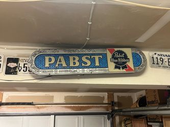 Vintage MCM Pabst Blue Ribbon light-up bar sign