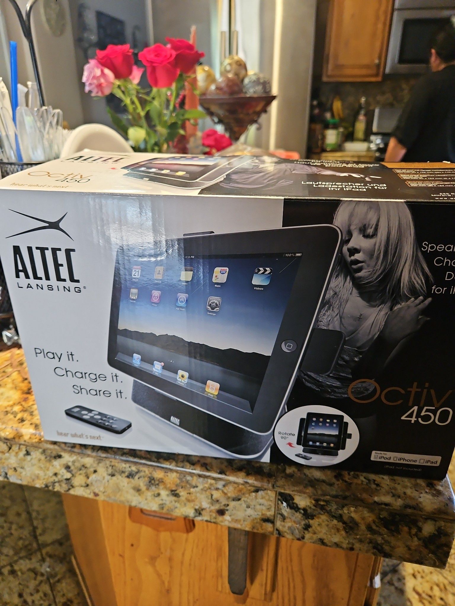 Altec Lansing Octiv Stage MP450 30 Pin iPad Speaker Dock w/Power Cord