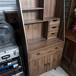 Mid-century Style Wooden Office Hutch 