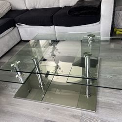 Glass Contemporary Coffee Table 