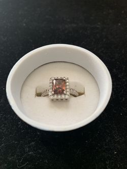 Beautiful chocolate topaz&cz silver ring