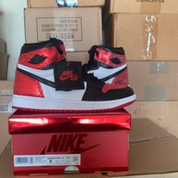 Brand New Nike Air Jordan 1 High OG' Ruby Sizes 8&7 Available 