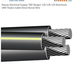 ADU - 100' Bergen 1/0-1/0-1/0 Aluminum URD Triplex Cable Direct Burial - $250 (Tujunga)