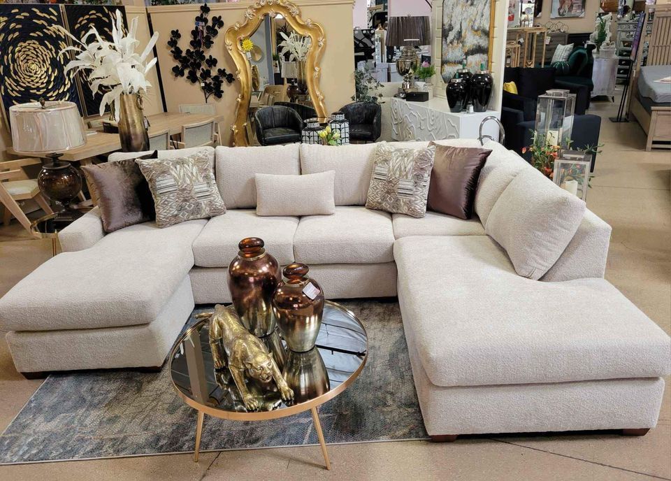 New Transitional Cozy Sectional with double chaise