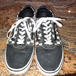 Vans Black and White Checkerboard Sneakers 