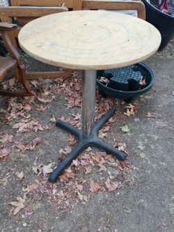 Round Bistro Table with Cast Iron Base