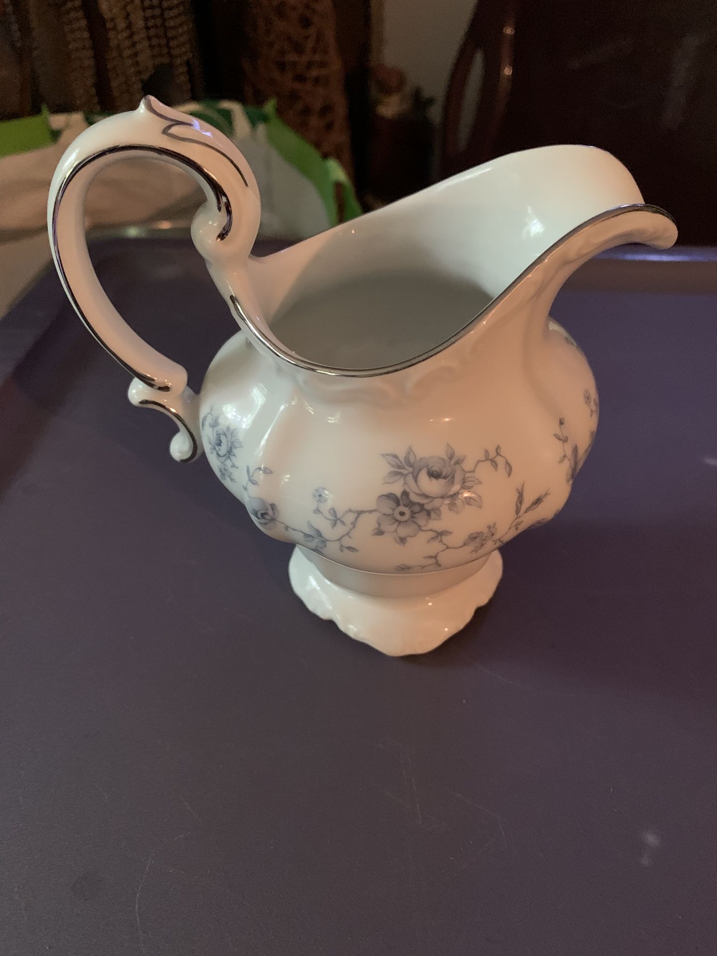 Vintage Johann Haviland Blue Floral Garland Creamer