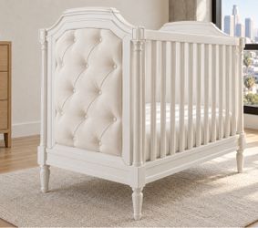 Pottery Barn Kids Blythe Upholstered Convertible Crib – White