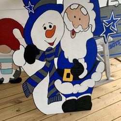 Dallas Cowboys Santa and snowman