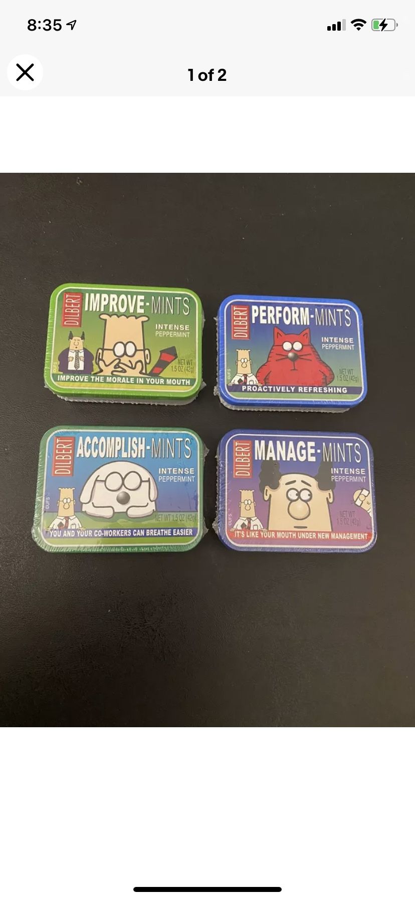 NEW lot of 3 Dilbert mints Improve Accomplish Perform Manage
