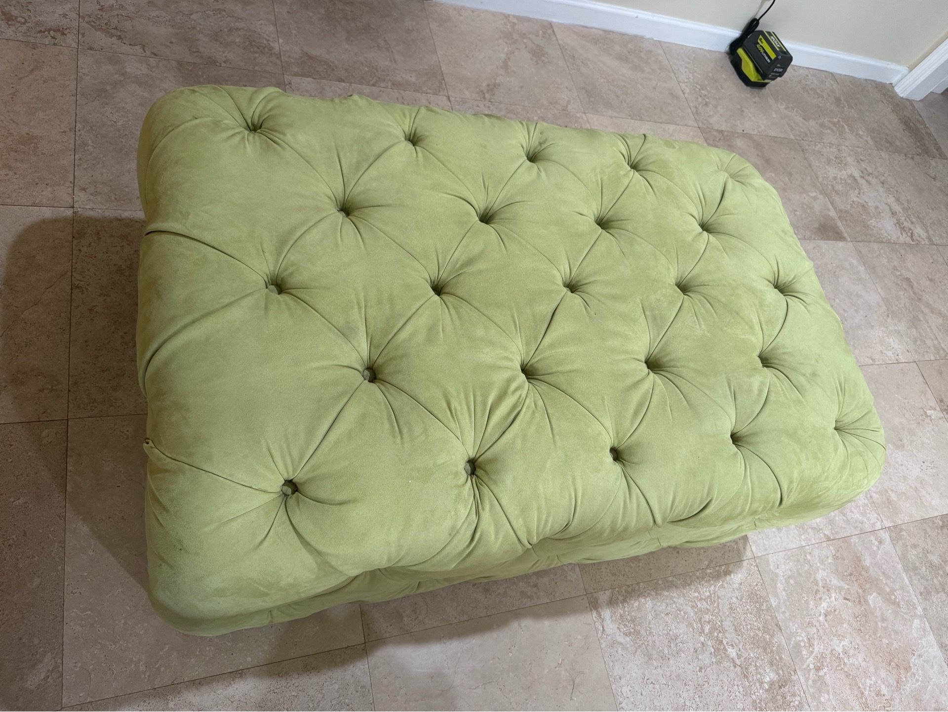 Tufted lime green ottoman