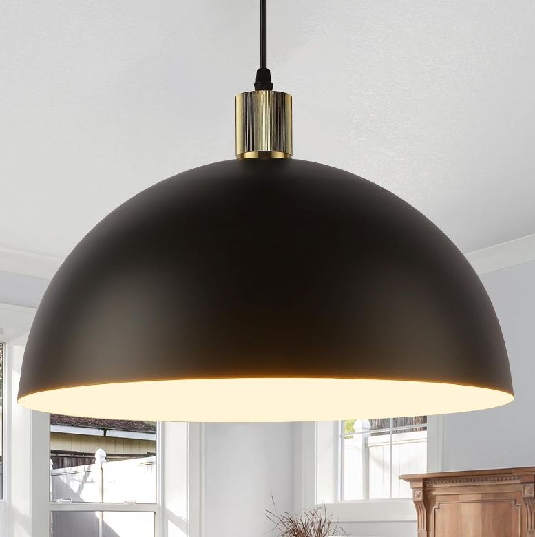 Modern Black Dome Pendant Light – Matte Finish