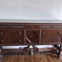 FREE – Vintage Wood Sideboard & Matching Cabinet (Pickup Only – Bridgeport, CT)
