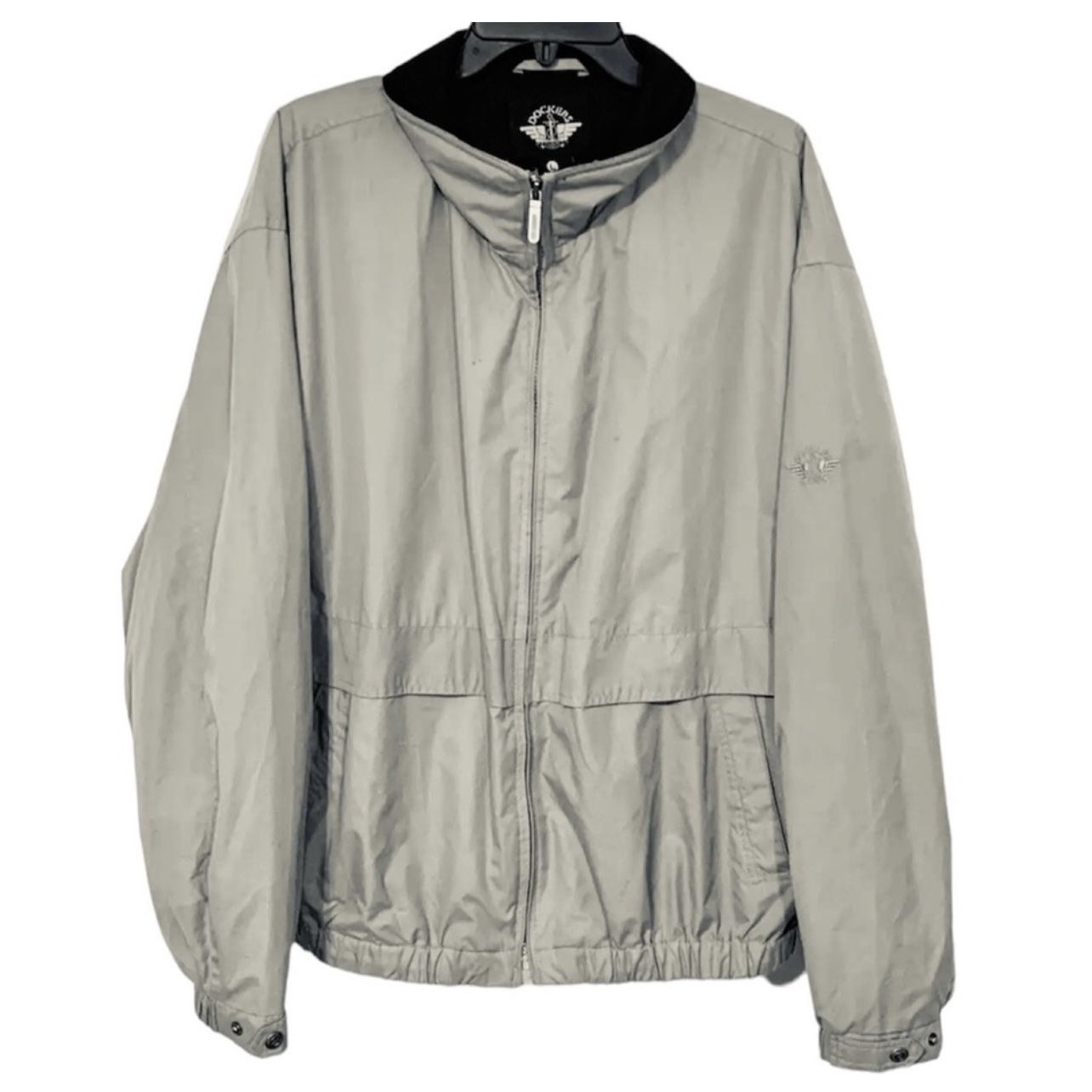 Dockers Jacket Men's Light Weight Khaki Tan Vented Full Zip Sz L