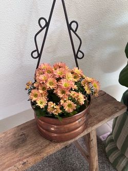 Copper vintage plant holder