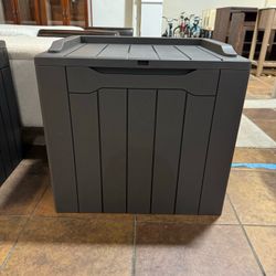 31 Gallon Resin Deck Box Waterproof Indoor Outdoor Storage Boxes for Patio Furniture Cushions and Garden Tools (Gray) (black). $30 