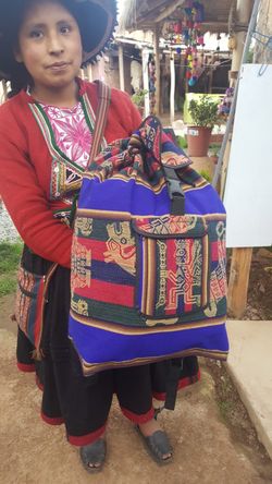 Peruvian bohemian multicolored backpacks