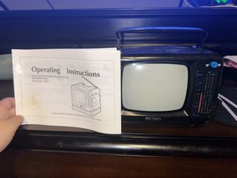 Vintage Black and White Television with Am/Fm Radio
