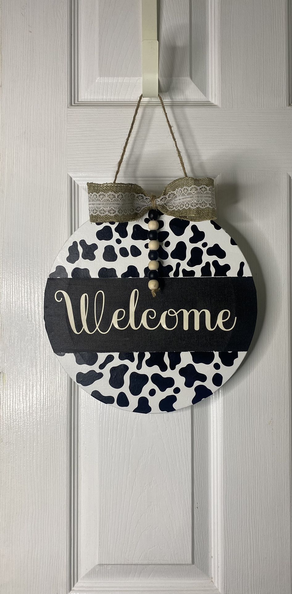 Cowprint Welcome Door Hanger