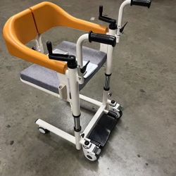 Patient Lift Transfer Chair Potty Wheelchair for Home with 180°Split Open Seat, 20" Seat Width, Transfer Lift Aid for Bedside, Height Adjust to 26", W