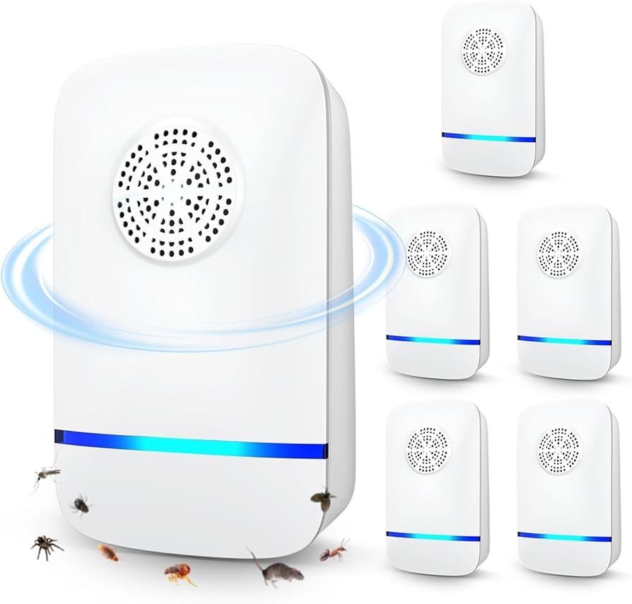 Upgraded Ultrasonic & Insect Repeller Indoor, FTOTL Electronic Pest Control 6 Pack for Home Kitchen, Child & Pet Safe for Mice Spiders Roaches