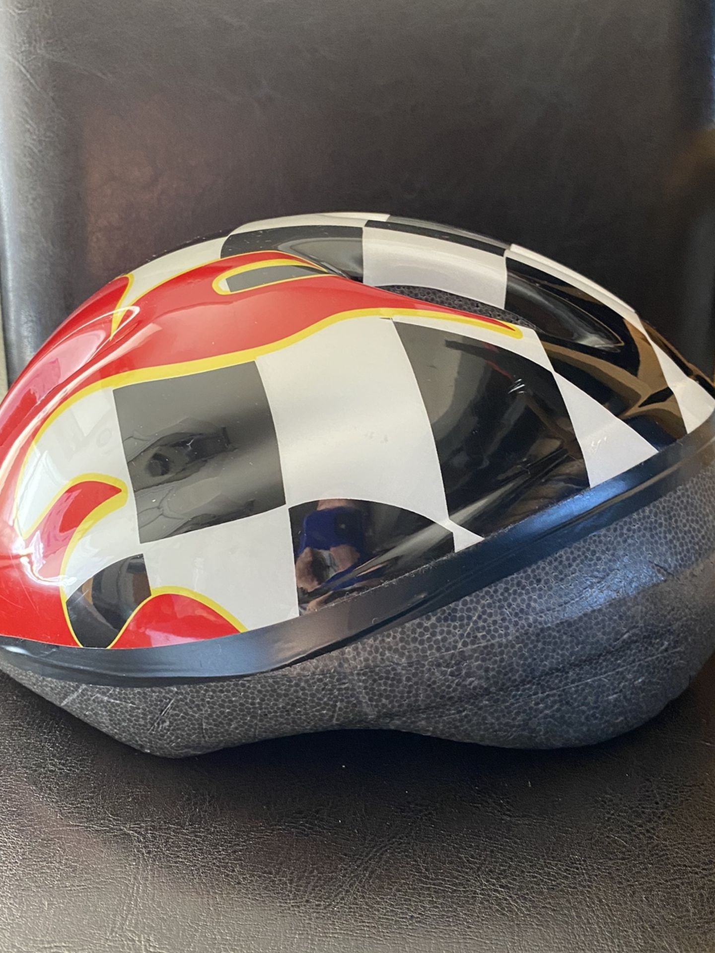 Foam Kids Bike Helmet - Brand New Racecar Pattern