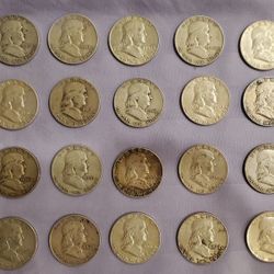 20 - Benjamin Franklin Half Dollars