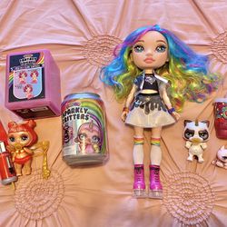 Rainbow high large doll & critter dolls 