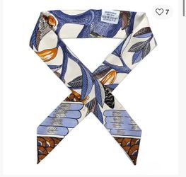 Hermes Twilly Tree Of Song Cream Bird, Hermes Scarf Twilly Tree Of Song Cream Bird Pattern