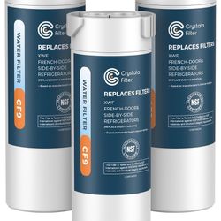 Crystala Filters XWF Water Filter, Compatible with GE XWF Refrigerator Water Filter, 3 Pack