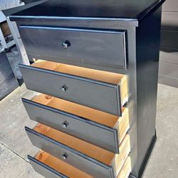 Pinewood 5 Drawers Color Black