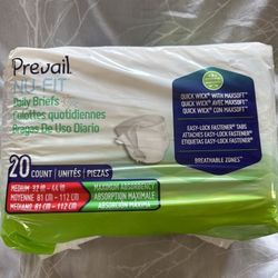 Diapers For Adults, Prevail, Medium Size. $4 Pear Pack. Available 10 Packs 