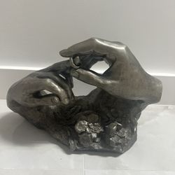 Vintage 1980 Austin Silver Sculpture The Ring Wedding Hands By David Fisher 