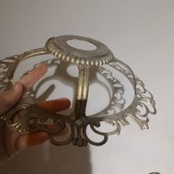 Fancy Gold Tone Metal Candle Stand 