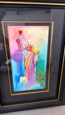 Peter Max Statue of Liberty Framed Art