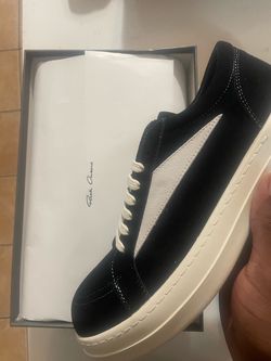 Rick Owens Black Suede Low-Top Sneakers