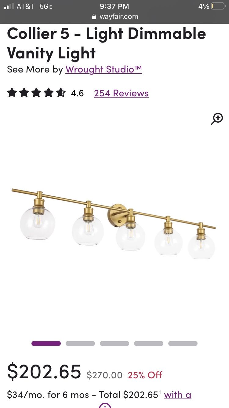 Wayfair Bathroom Light 