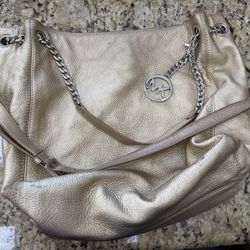 MICHAEL KORS GOLD LEATHER BAG