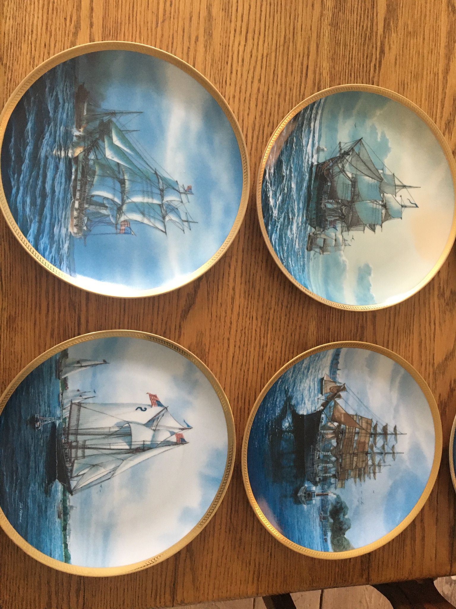 America’s Great Sailing Ships 8 Plate Collection By Tom Freeman