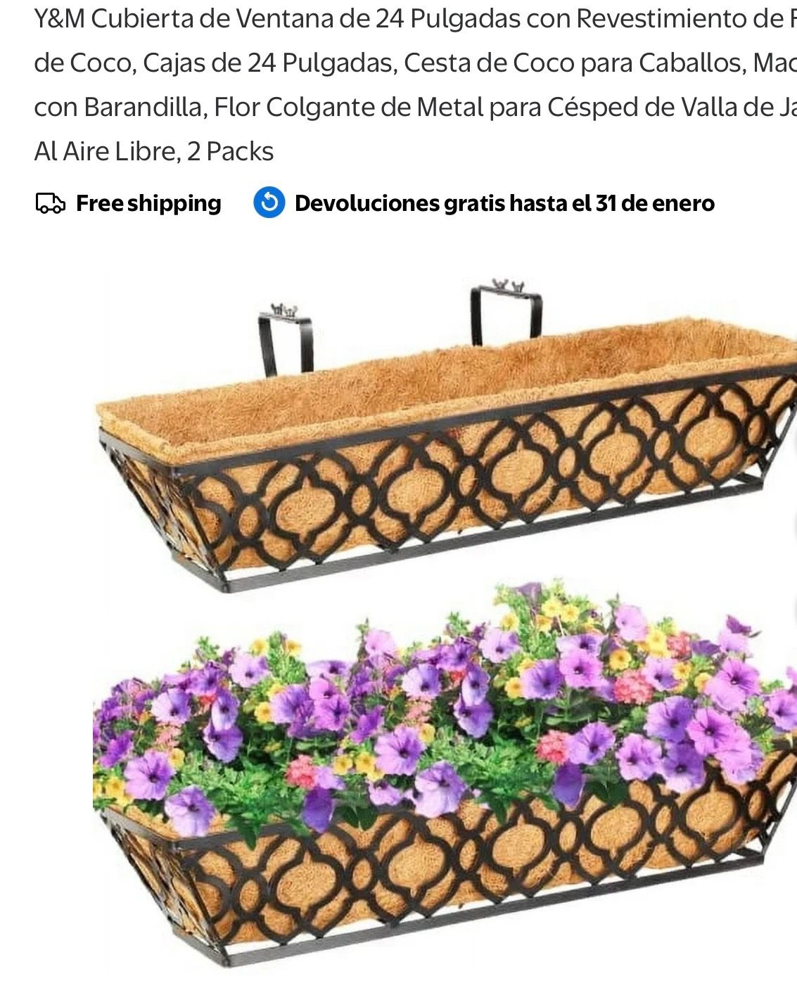 Metal Window Box Planter