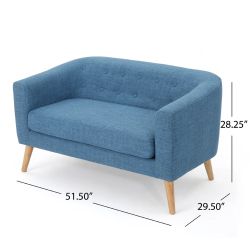 Mid-century Blue Loveseat