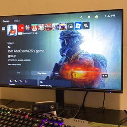 Ps5 disc Version, with monitor , also ps5 camera , controller and headset with keyboard and mouse