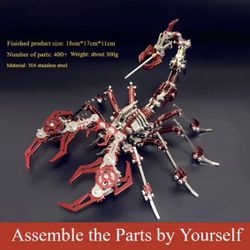 3D Metal Puzzles for Adults, Scorpion 3D Metal Model Kits to Build DIY Colorful 