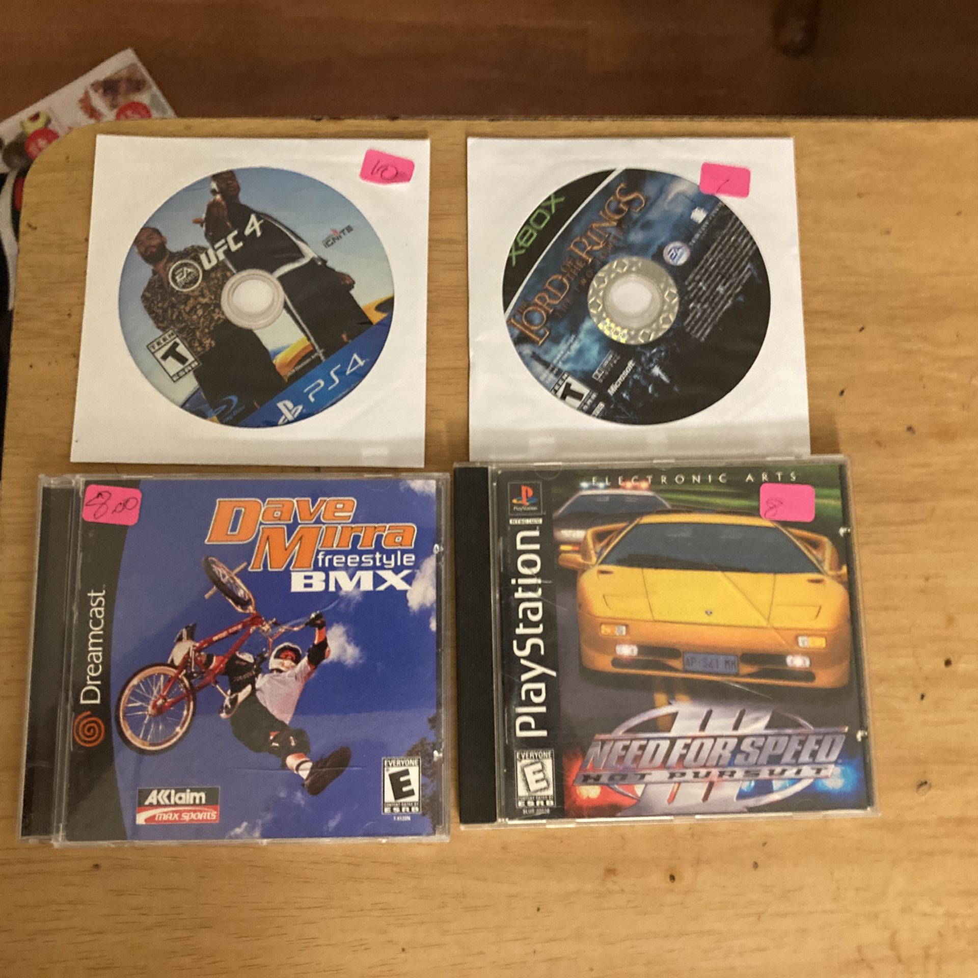 Dreamcast,reg Xbox,ps4, Ps1. Games. $7-$10 Each