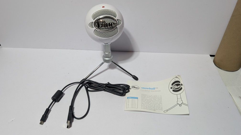 Blue Snowball iCE USB Microphone with Tripod Stand & Cable - Plug & Play