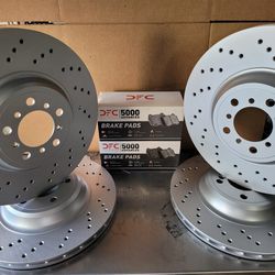 2015 BMW M3 F80 DRILL ROTORS with Low Dust Pads, Hardware and sensors M3 F82