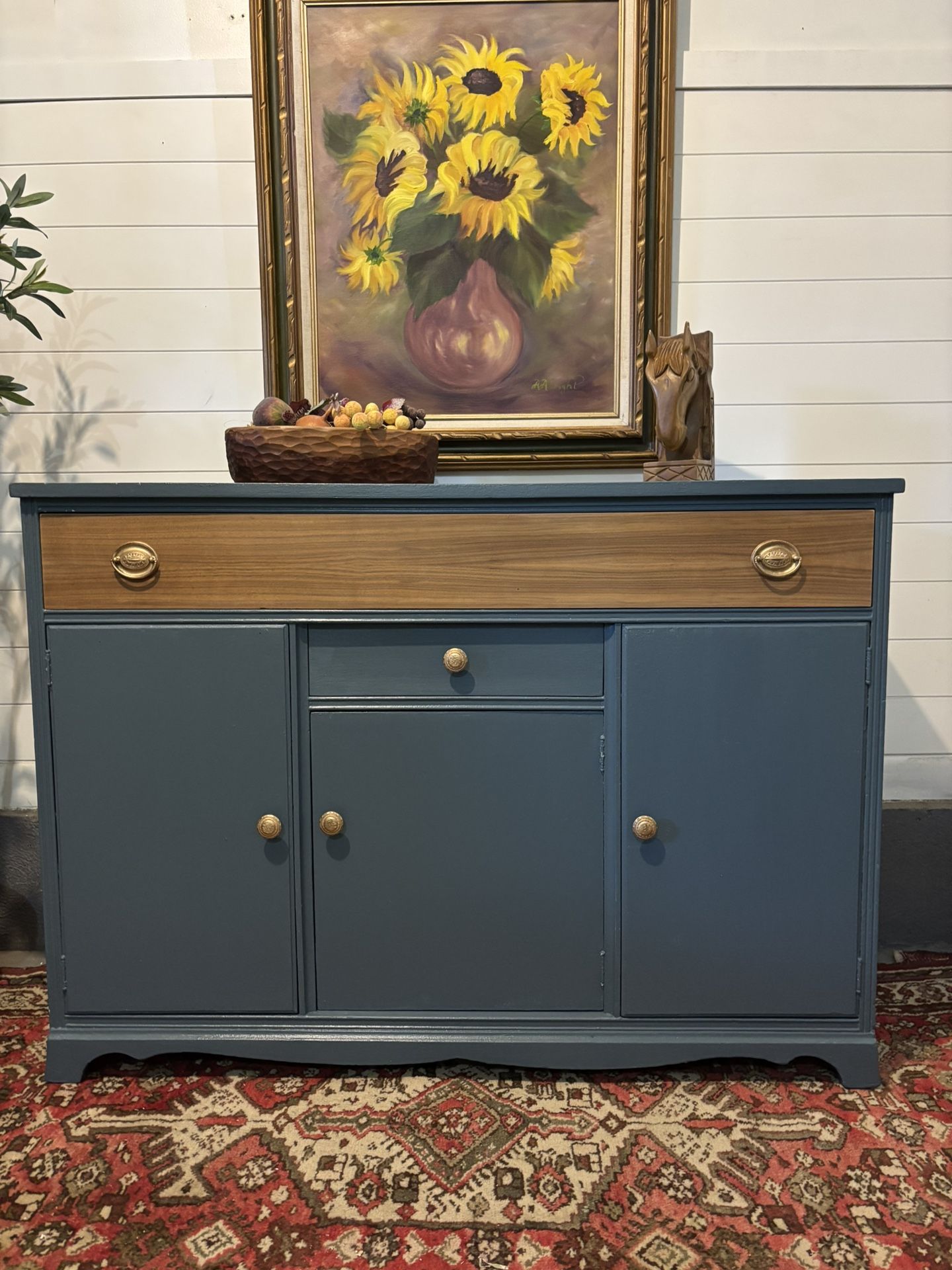 Beautiful Vintage Blue Buffet / Sideboard / Changing Station