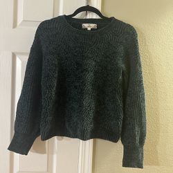 Pink Rose Dark Green Sweater Size L
